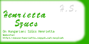 henrietta szucs business card