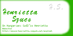 henrietta szucs business card